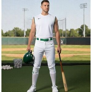 Nike Team Engineered Baseball Pants‎ Men's XXL White Green Stripe
